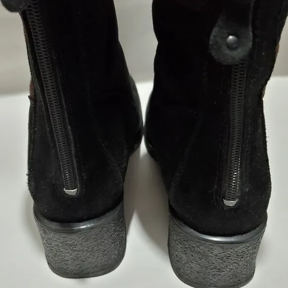 Aquatalia Wool Suede Zip Back Color Block Boots
