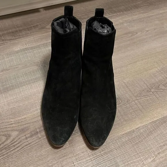 Aquatalia Fausta Suede Black Booties, Women’s Size 8.5 Waterproof