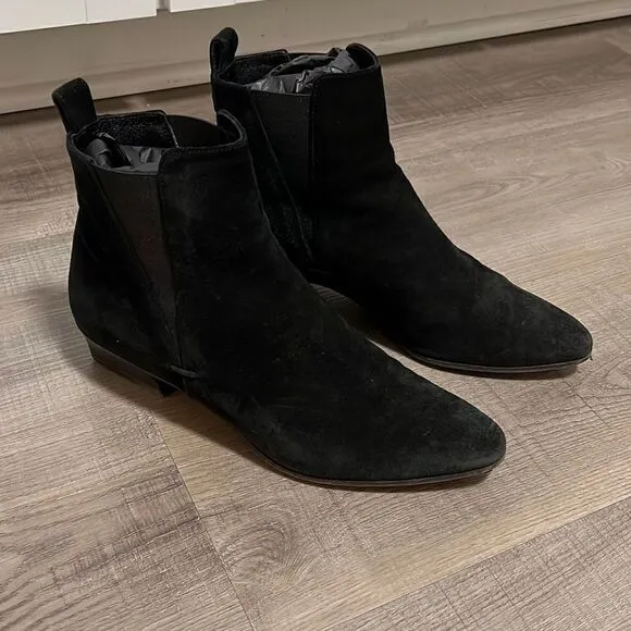 Aquatalia Fausta Suede Black Booties, Women’s Size 8.5 Waterproof