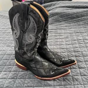 Arango Boots Men 8 Western Cowboy Ostrich Black Mex 27 Leather