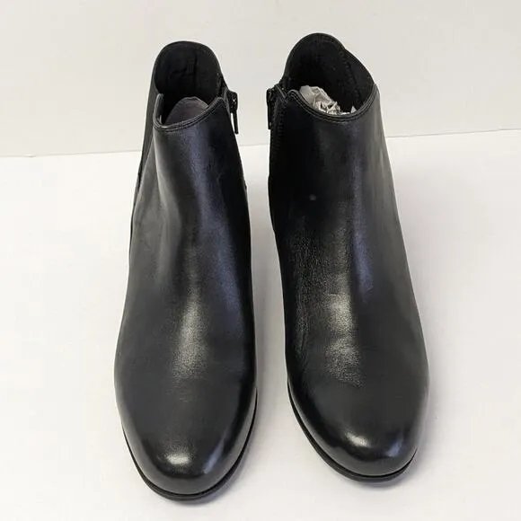 Aravon Career Ankle Boots, Black Leather, Women's 10 Narrow