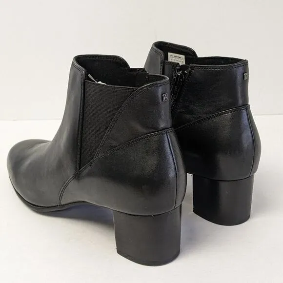 Aravon Career Ankle Boots, Black Leather, Women's 10 Narrow