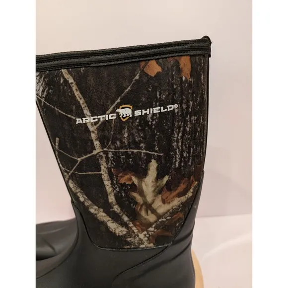 Arctic Shield Waterproof Rubber Neoprene Outdoor Boots Mens 12 M Woodland Camo