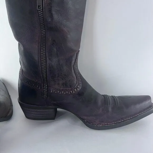 Ariat 10011941 Women Sahara Distressed Brown Leather COWBOY WESTERN Boots 9