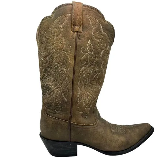 Ariat 15729 Heritage Western J Toe Tan Brown Leather Boots Sz 9.5B Women