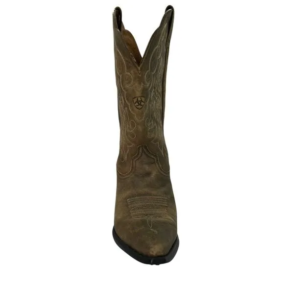 Ariat 15729 Heritage Western J Toe Tan Brown Leather Boots Sz 9.5B Women