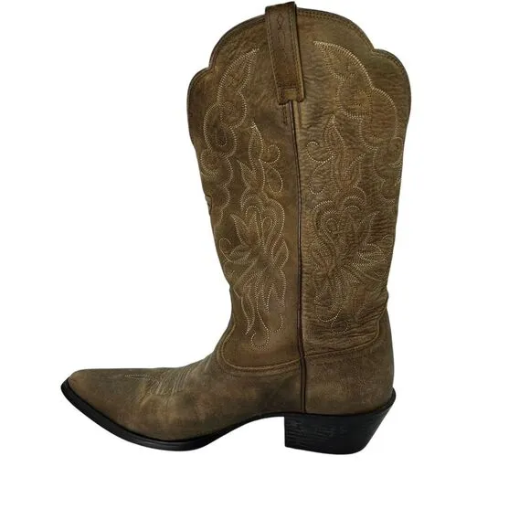 Ariat 15729 Heritage Western J Toe Tan Brown Leather Boots Sz 9.5B Women
