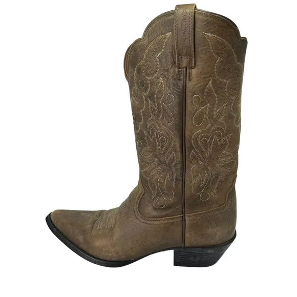 Ariat 15729 Heritage Western J Toe Tan Brown Leather Boots Sz 9.5B Women