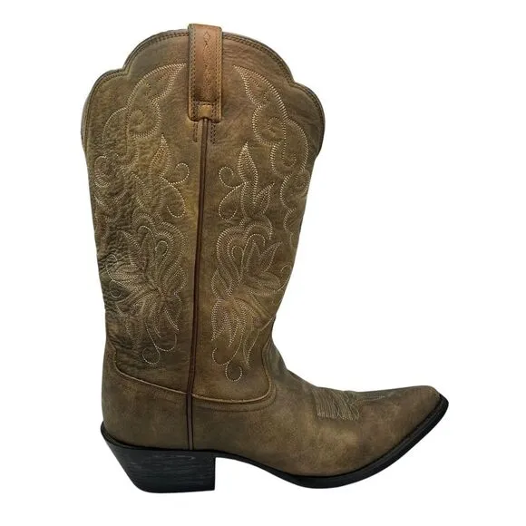 Ariat 15729 Heritage Western J Toe Tan Brown Leather Boots Sz 9.5B Women