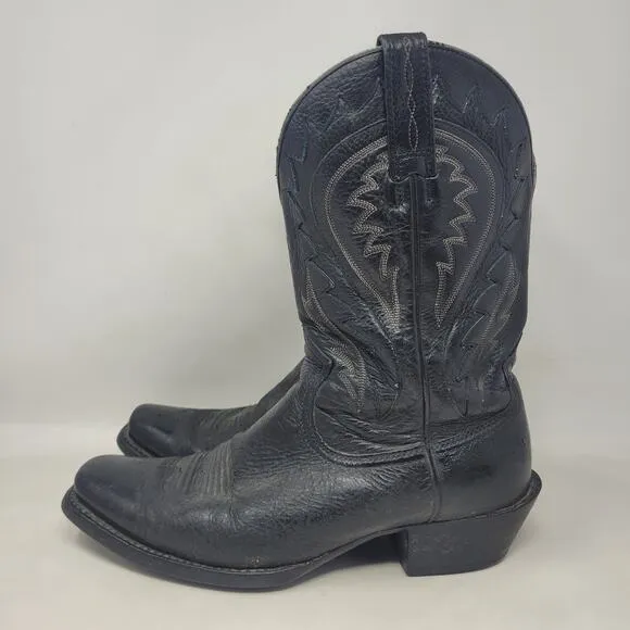 Ariat Boots Men 11D Black Deertan Leather Western Cowboy Legend Phoenix 10010938