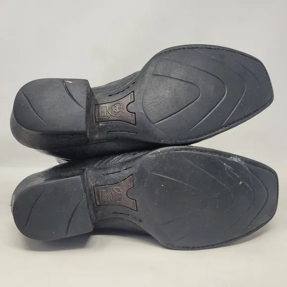 Ariat Boots Men 11D Black Deertan Leather Western Cowboy Legend Phoenix 10010938