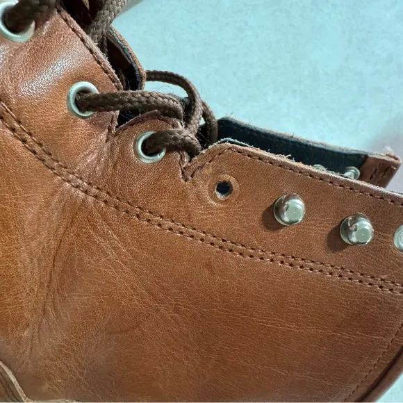 Ariat Brown Leather A-2 Competitor Roper Lace Up Work Boots Men Size 8.5