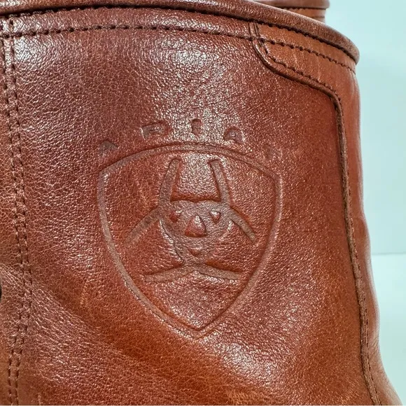 Ariat Brown Leather A-2 Competitor Roper Lace Up Work Boots Men Size 8.5