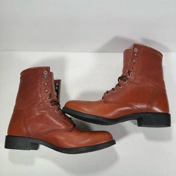 Ariat Brown Leather A-2 Competitor Roper Lace Up Work Boots Men Size 8.5