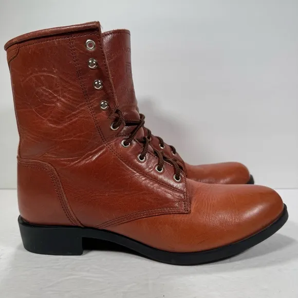 Ariat Brown Leather A-2 Competitor Roper Lace Up Work Boots Men Size 8.5