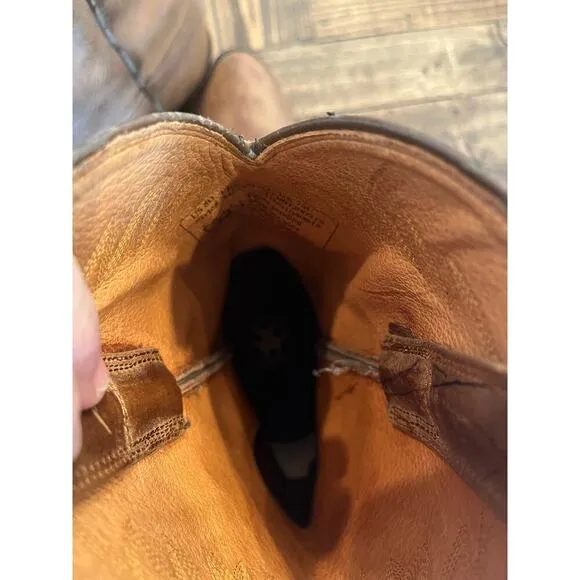 Ariat Brown Leather Boots Men Unisex 8D Western Cowboy Country Cowboy Aztec Barn