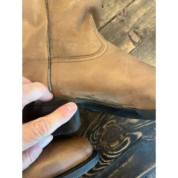Ariat Brown Leather Boots Men Unisex 8D Western Cowboy Country Cowboy Aztec Barn