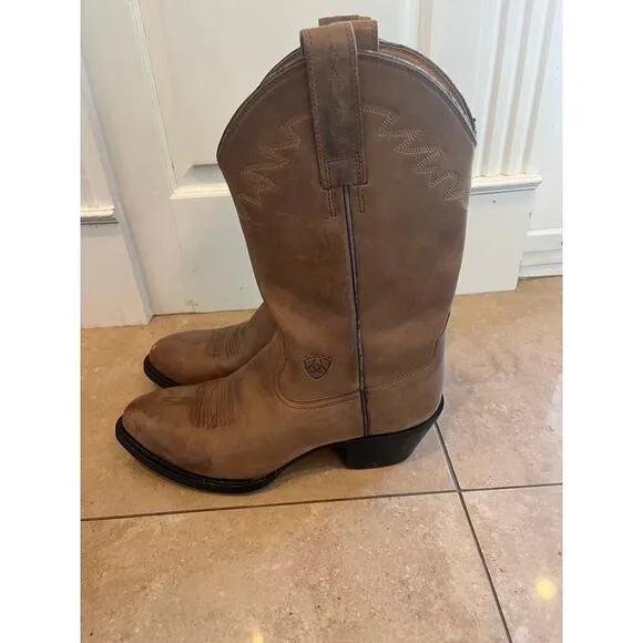 Ariat Brown Leather Boots Men Unisex 8D Western Cowboy Country Cowboy Aztec Barn