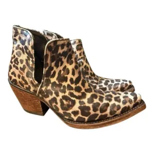 Ariat Dixon Distressed Leopard Western Bootie Boot Women size 7