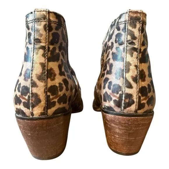 Ariat Dixon Distressed Leopard Western Bootie Boot Women size 7