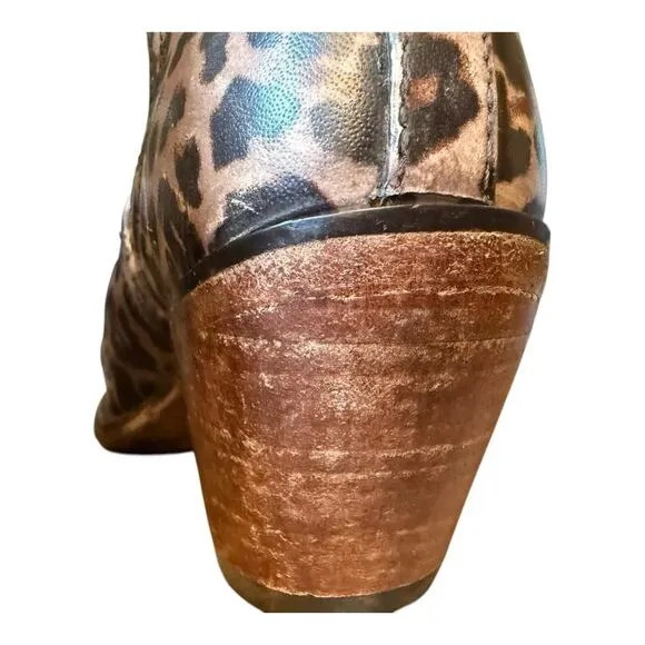 Ariat Dixon Distressed Leopard Western Bootie Boot Women size 7