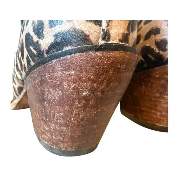 Ariat Dixon Distressed Leopard Western Bootie Boot Women size 7