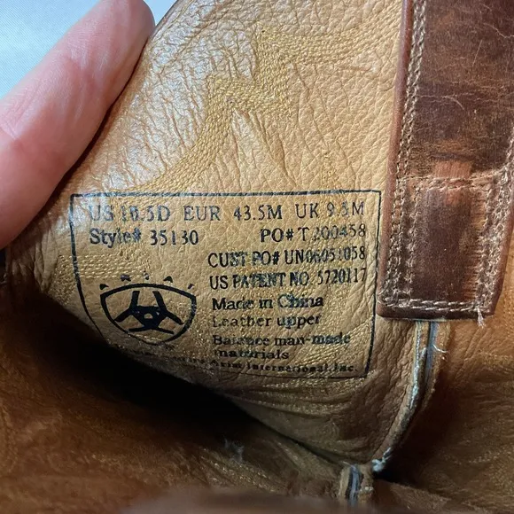 ARIAT Heritage R Toe Brown Western Cowboy Boots Men's Size 10.5 D Leather NICE!