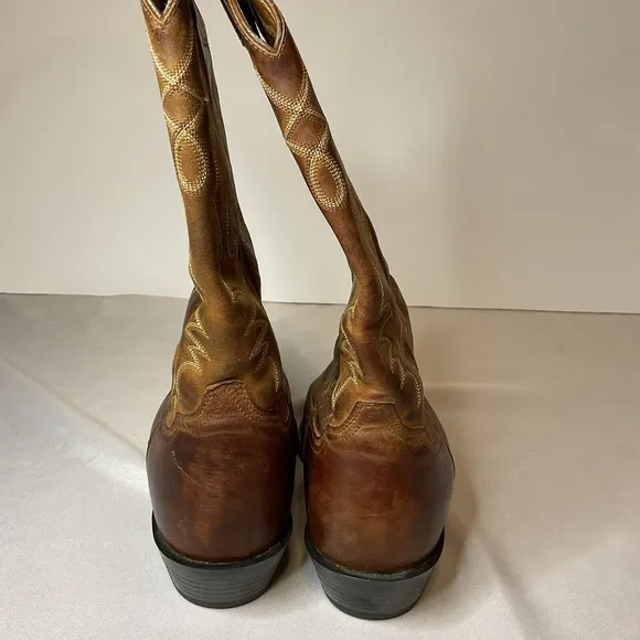 ARIAT Heritage R Toe Brown Western Cowboy Boots Men's Size 10.5 D Leather NICE!