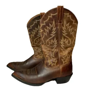 ARIAT Heritage R Toe Brown Western Cowboy Boots Men's Size 10.5 D Leather NICE!