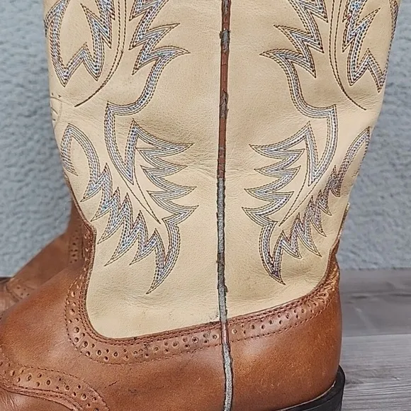 Ariat Heritage Stockman Boots Women Size 7B Brown Tan Leather Round Toe Western