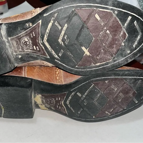 Ariat Heritage Stockman Boots Women Size 7B Brown Tan Leather Round Toe Western