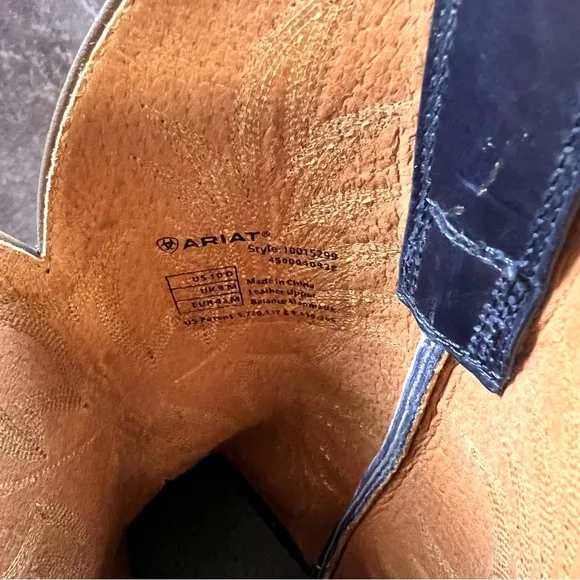 Ariat Heritage Stockman Mens Sz 10D Blue Brown Western Boots Leather