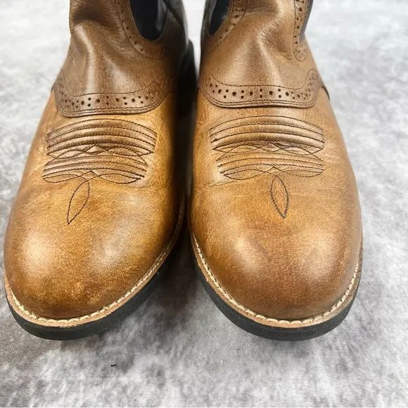 Ariat Heritage Stockman Mens Sz 10D Blue Brown Western Boots Leather
