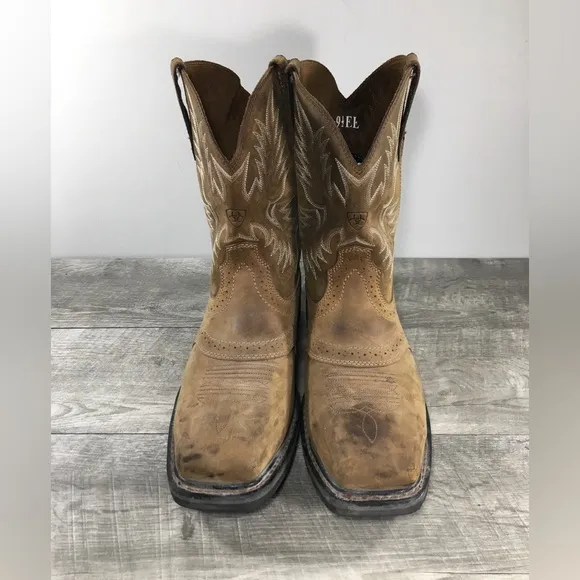 Ariat Men 10010134 Sierra Western Leather Cowboy Wide Steel Square Toe Boots 9.5