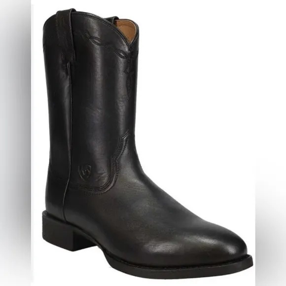 ARIAT Men Western‎ Cowboy Heritage Roper Black Leather Boot Shoe Pull Wide 9EE