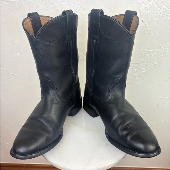 ARIAT Men Western‎ Cowboy Heritage Roper Black Leather Boot Shoe Pull Wide 9EE