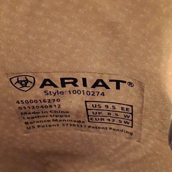 Ariat Men Wide Boots Brown Stitch Design Western Boots Size 9.5EE (Extra Wide)