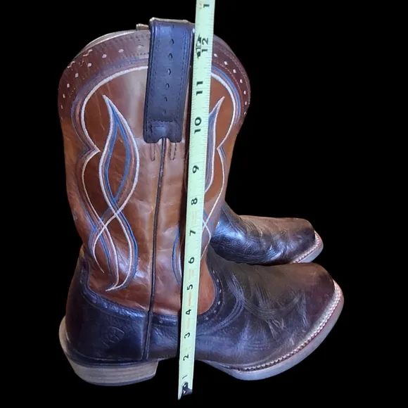 Ariat Men Wide Boots Brown Stitch Design Western Boots Size 9.5EE (Extra Wide)