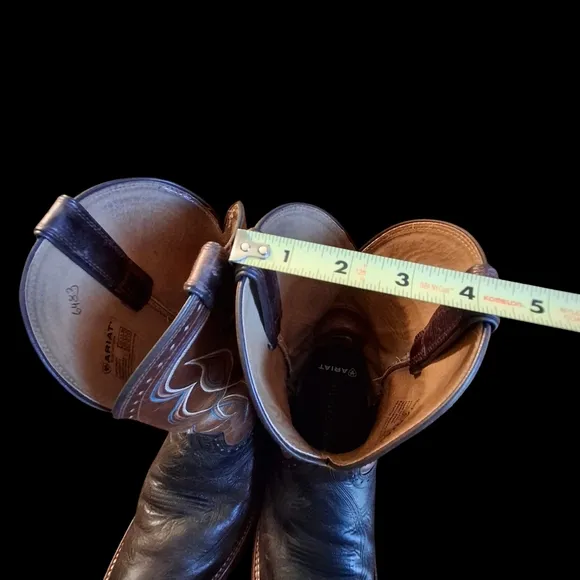 Ariat Men Wide Boots Brown Stitch Design Western Boots Size 9.5EE (Extra Wide)