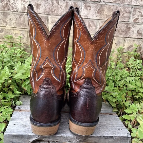 Ariat Men Wide Boots Brown Stitch Design Western Boots Size 9.5EE (Extra Wide)