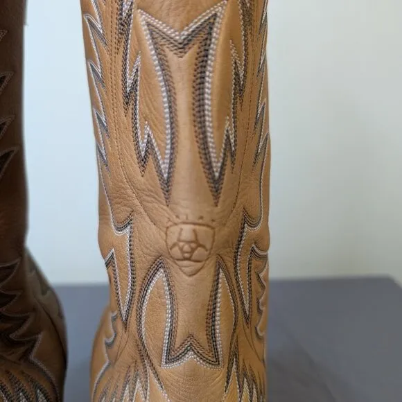 Ariat Men’s Heritage Stockman U-Toe Western Boots Tumbled Brown/Beige Men 8.5 EE