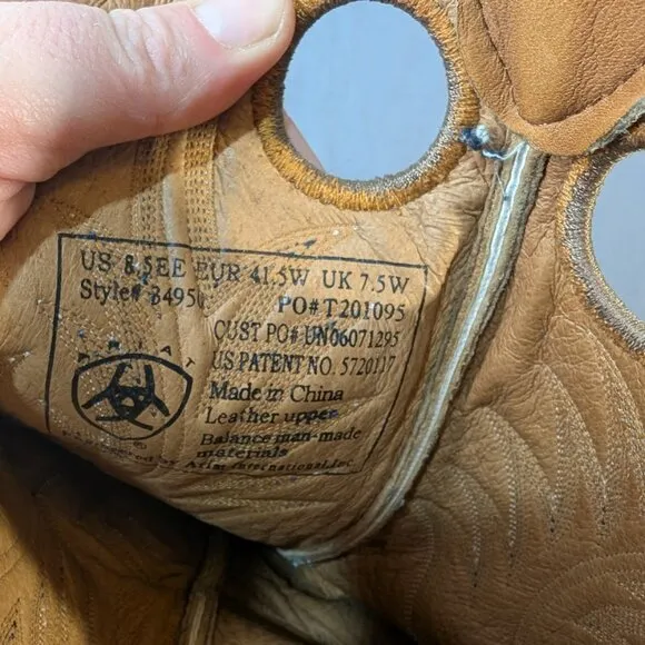 Ariat Men’s Heritage Stockman U-Toe Western Boots Tumbled Brown/Beige Men 8.5 EE