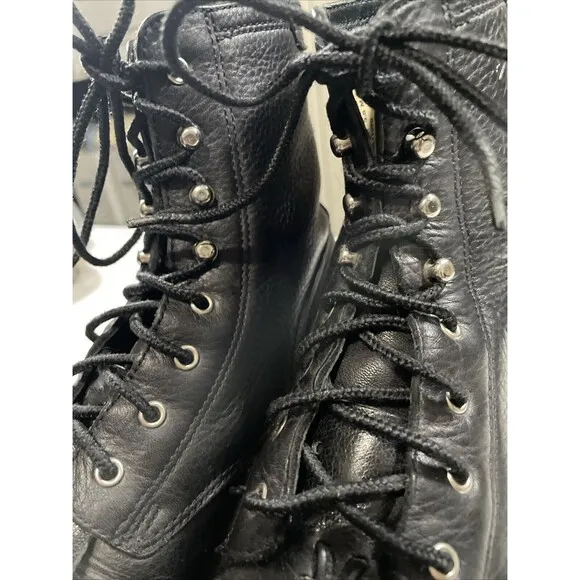 Ariat Women 6 B Lace Up Boots Leather Black Tassel Steampunk Rodeo Roper