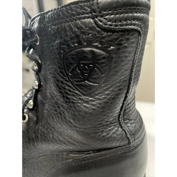Ariat Women 6 B Lace Up Boots Leather Black Tassel Steampunk Rodeo Roper