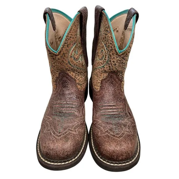 Ariat Women’s Fatbaby Brown Leopard Western Cowgirl Boots Size US 6.5
