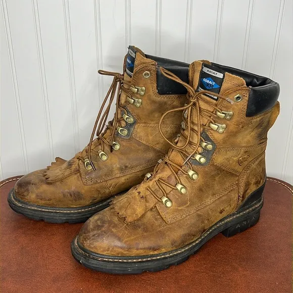 Ariat Workhog 8” Waterproof Leather Work Boots Size 10EE