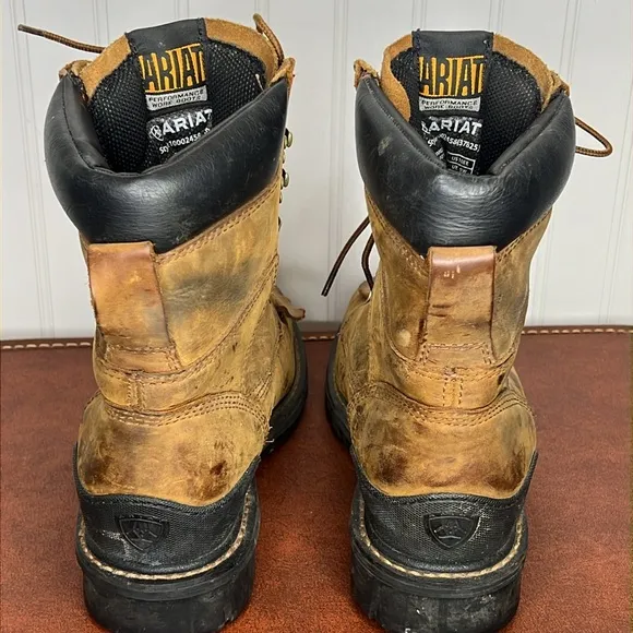 Ariat Workhog 8” Waterproof Leather Work Boots Size 10EE