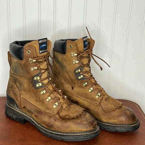 Ariat Workhog 8” Waterproof Leather Work Boots Size 10EE
