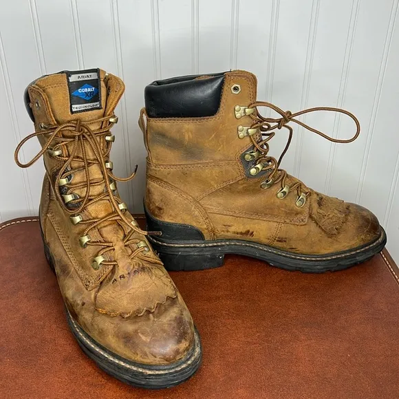 Ariat Workhog 8” Waterproof Leather Work Boots Size 10EE