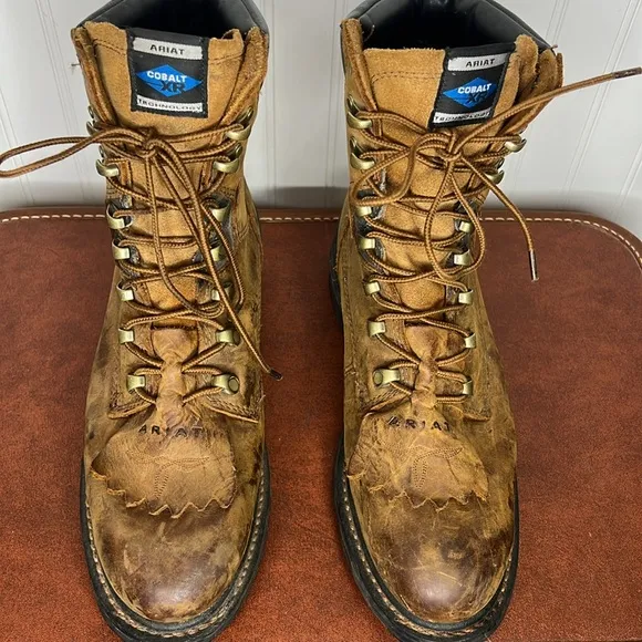 Ariat Workhog 8” Waterproof Leather Work Boots Size 10EE